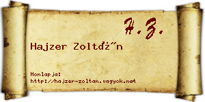Hajzer Zoltán névjegykártya